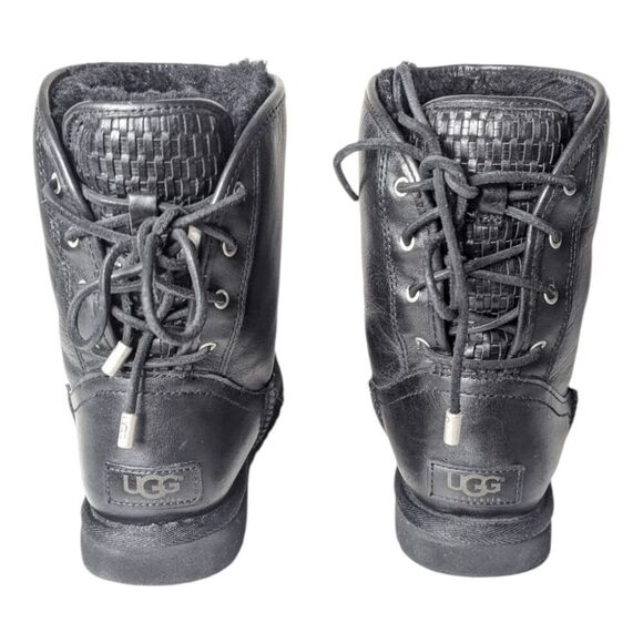 UGG Mariana "Black" Leather Winter Boot Size 6 - Picture 5 of 6
